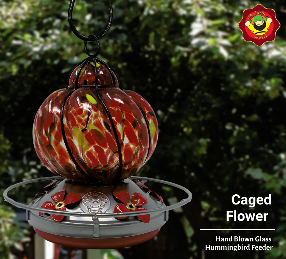 Caged Flower Hummingbird Feeder Grateful Gnome