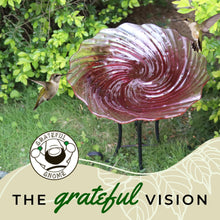 Load image into Gallery viewer, Hand Painted Glass Bird Bath - Radiant Reflection Bird Bath with Stand and Solar Fountain