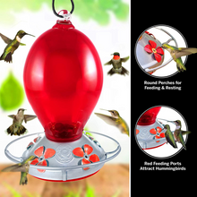 Load image into Gallery viewer, Red Egg Hummingbird Feeder - Hand Blown Glass - 28 Fluid Ounces Hummingbird Feeders Grateful Gnome