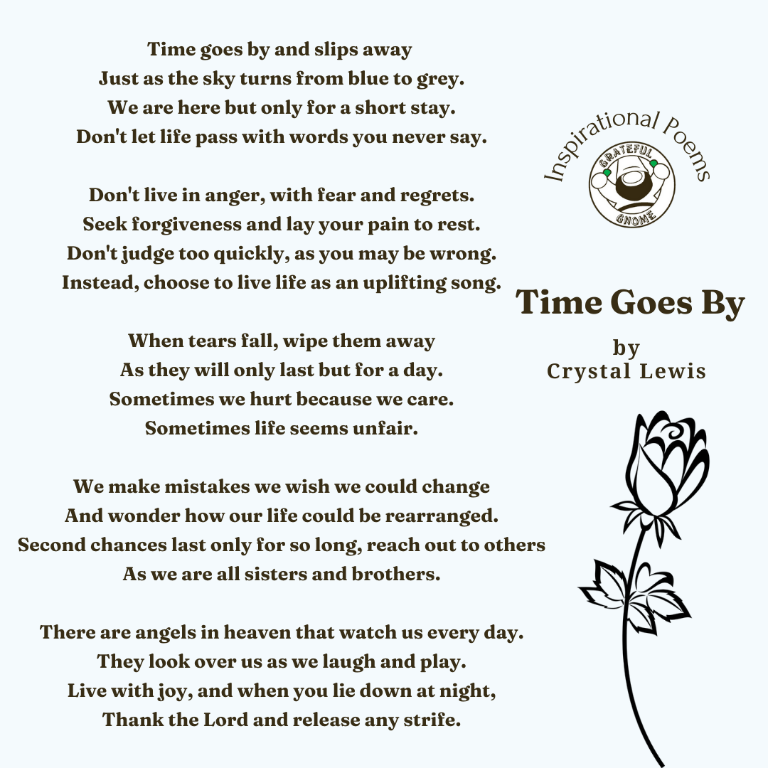 Inspirational Poems - Time Goes By – Grateful Gnome