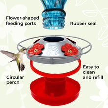Load image into Gallery viewer, Large Blue Egg Hummingbird Feeder - 36 Fluid Ounces
