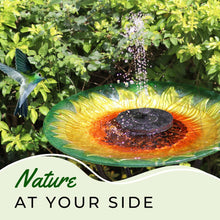 Load image into Gallery viewer, Hand Painted Glass Bird Bath - Sunflower