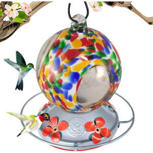Flower Globe with Window Hummingbird Feeder 24floz