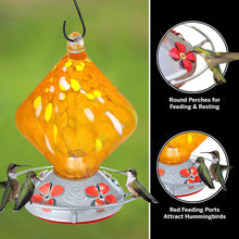 Load image into Gallery viewer, Orange Sugar Cube Hummingbird Feeder - 18 floz