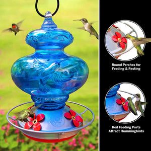 Blue Hummingbird Hummingbird Feeder - 26 Fluid Ounces Lawn & Patio Grateful Gnome 