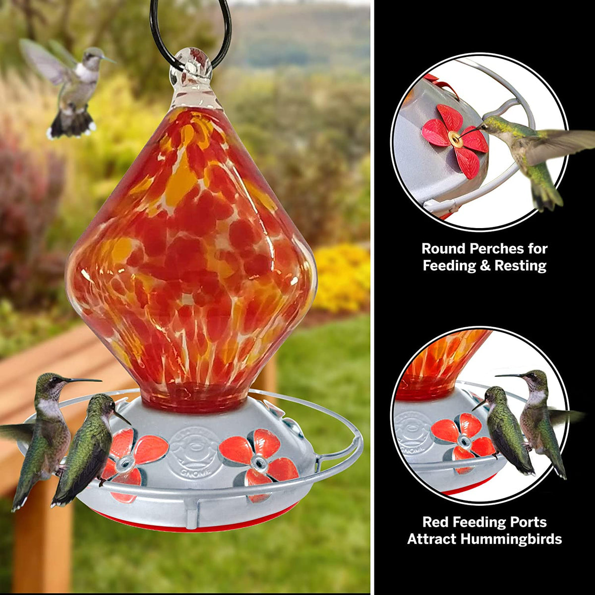 Red Cube Hummingbird Feeder – Grateful Gnome