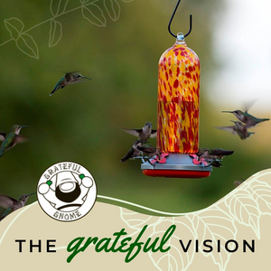 Fiery Bell Tower - Hand Blown Glass Hummingbird Feeders - 20 Fluid Ounces Lawn & Patio Grateful Gnome