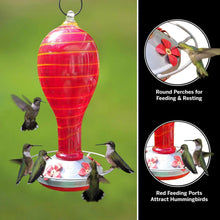 Load image into Gallery viewer, Red Tower with Yellow Spiral Hummingbird Feeder - 30 Fluid Ounces Lawn &amp; Patio Grateful Gnome 