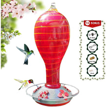 Load image into Gallery viewer, Red Tower with Yellow Spiral Hummingbird Feeder - 30 Fluid Ounces Lawn &amp; Patio Grateful Gnome 