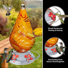 Load image into Gallery viewer, Red Twist - Hummingbird Feeder - Hand Blown Glass - Free Accessory Pack Hummingbird Feeders Grateful Gnome 